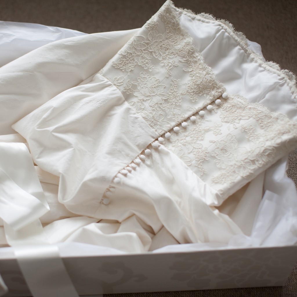 wedding dress in box